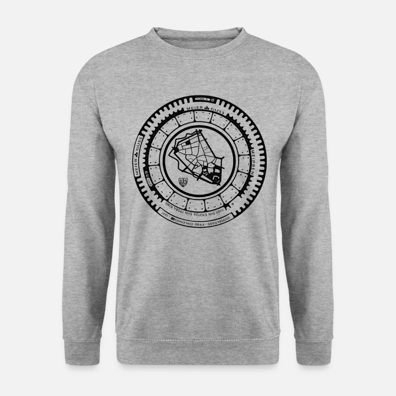 Oldenburg Gully Gulli Gullideckel Geschenk Schacht - Unisex Pullover - Weißgrau meliert