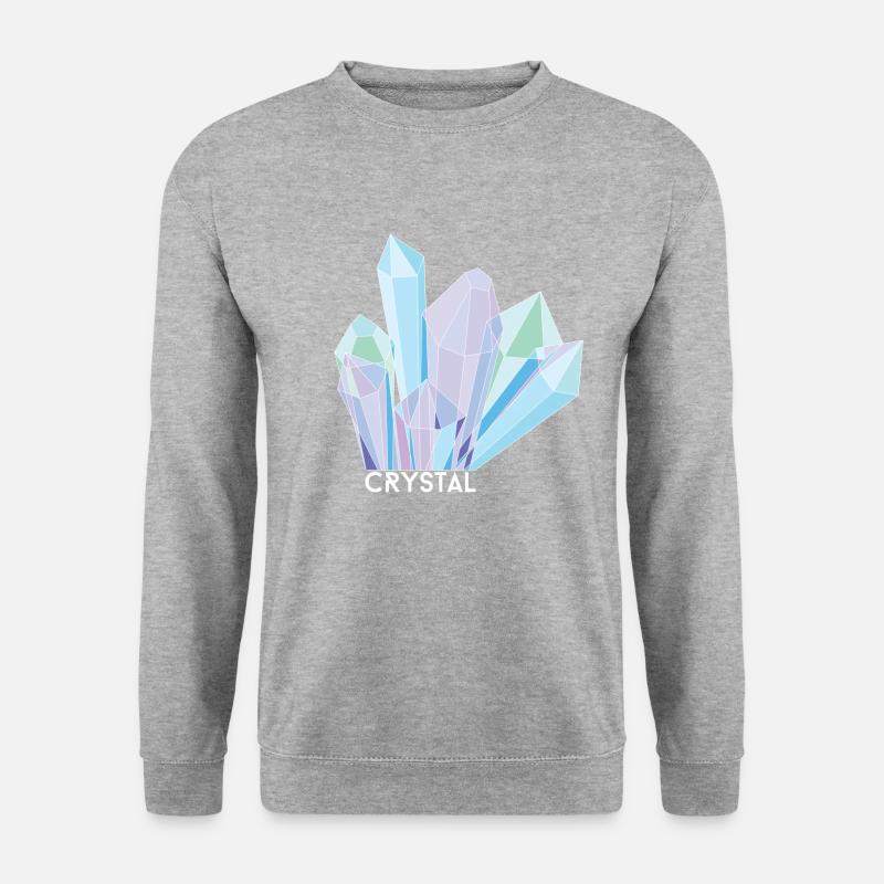 Kristall - Unisex Pullover - Weißgrau meliert