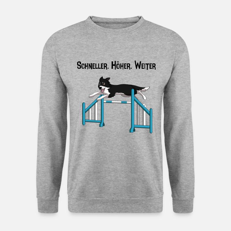 Border Collie Agility - Unisex Pullover - Weißgrau meliert