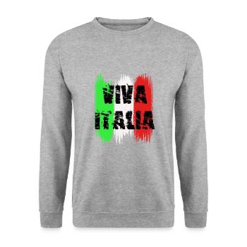 viva italia - Sweat-shirt Unisexe - gris chiné - Devant - Alina (178cm) & Michal (187cm)