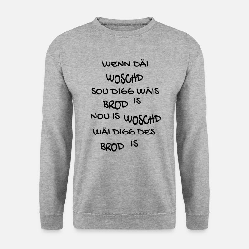 Fränkisch, Franken, Spruch, Dialekt, Mundart, - Unisex Pullover - Weißgrau meliert