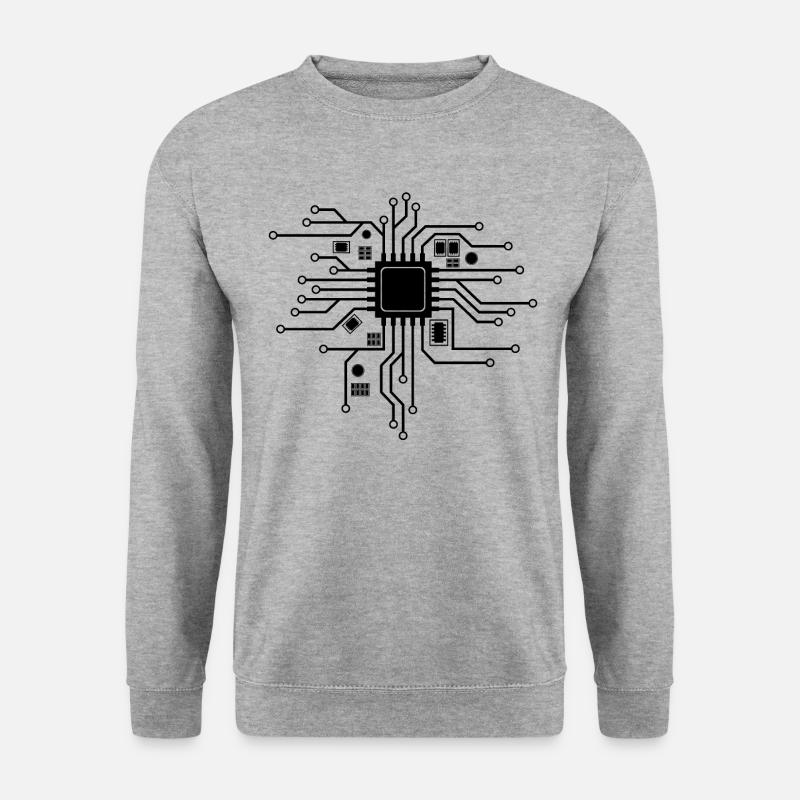 Heart Chip Processor PC - Unisex Sweatshirt - salt & pepper