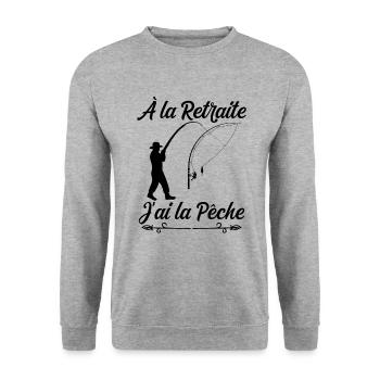 Pêche Retraité Super Cool Pour Papy - Sweat-shirt Unisexe - gris chiné - Devant - Alina (178cm) & Michal (187cm)