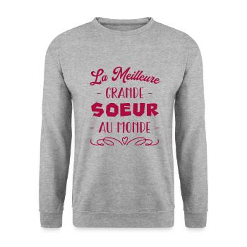 Grande Soeur Universelle C'est La Mienne - Sweat-shirt Unisexe - gris chiné - Devant - Alina (178cm) & Michal (187cm)