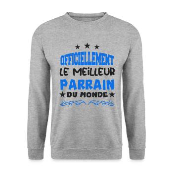 Officiellement Le Meilleur Parrain Du Monde - Sweat-shirt Unisexe - gris chiné - Devant - Alina (178cm) & Michal (187cm)