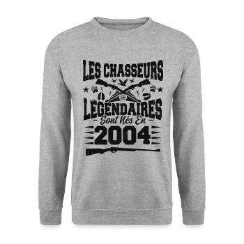 Chasseur légendaire nées en 1995 anniversaire - Sweat-shirt Unisexe - gris chiné - Devant - Alina (178cm) & Michal (187cm)