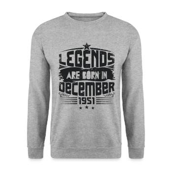 Legends Are Born In December 1951 - Sweat-shirt Unisexe - gris chiné - Devant - Alina (178cm) & Michal (187cm)