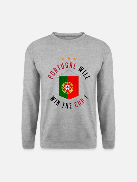 Portugal wird den Pokal gewinnen! - Unisex Pullover - Weißgrau meliert