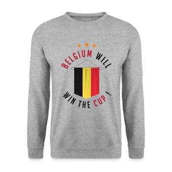 Belgium Will Win The Cup ! - Sweat-shirt Unisexe - gris chiné - Devant - Alina (178cm) & Michal (187cm)