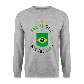 Brazil Will Win The Cup ! - Sweat-shirt Unisexe - gris chiné - Devant - Alina (178cm) & Michal (187cm)