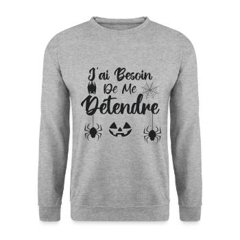 J’ai besoin de me détendre - Sweat-shirt Unisexe - gris chiné - Devant - Alina (178cm) & Michal (187cm)