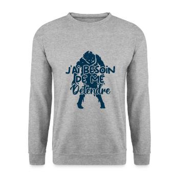 J’ai besoin de me détendre - Sweat-shirt Unisexe - gris chiné - Devant - Alina (178cm) & Michal (187cm)
