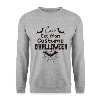 Ceci Est Mon costume d’halloween - Sweat-shirt Unisexe - gris chiné - Devant - Alina (178cm) & Michal (187cm)