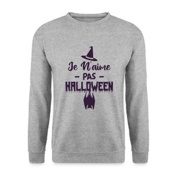 Je n’aime pas Halloween - Sweat-shirt Unisexe - gris chiné - Devant - Alina (178cm) & Michal (187cm)