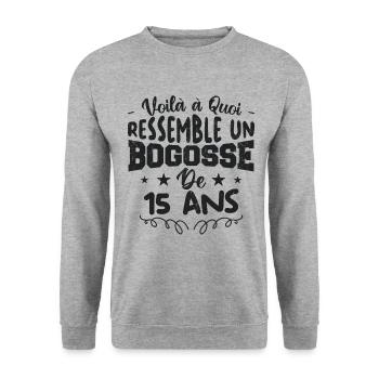 Voilà à quoi ressemble un bogosse de 15 ans | cad - Sweat-shirt Unisexe - gris chiné - Devant - Alina (178cm) & Michal (187cm)