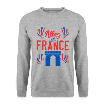 Allez La France - Sweat-shirt Unisexe - gris chiné - Devant - Alina (178cm) & Michal (187cm)