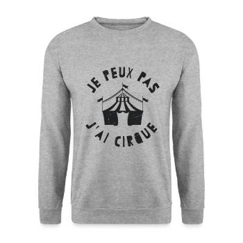 je peux pas j'ai cirque | cadeau citation humour - Sweat-shirt Unisexe - gris chiné - Devant - Alina (178cm) & Michal (187cm)