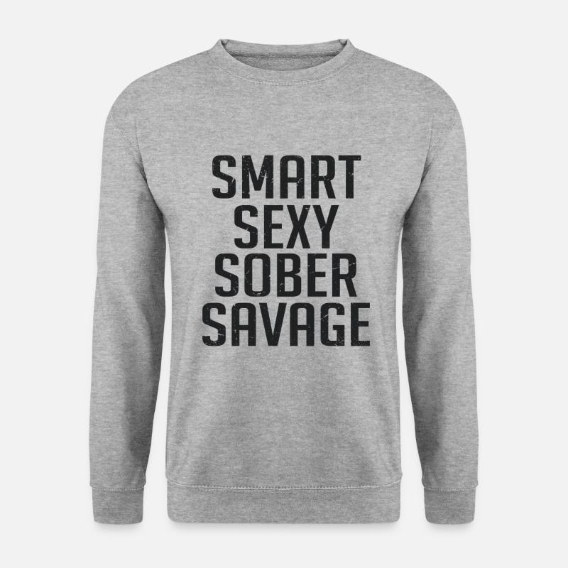Smart Sexy Nüchterner Wilder - Unisex Pullover - Weißgrau meliert