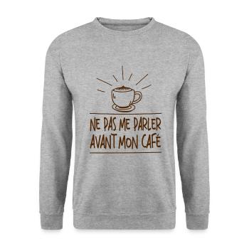 Ne Pas Me Parler Avant Mon Café - Sweat-shirt Unisexe - gris chiné - Devant - Alina (178cm) & Michal (187cm)