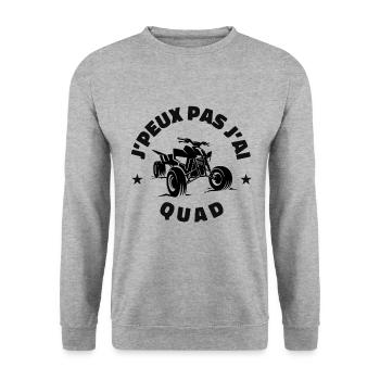 j'peux pas j'ai quad véhicule - Sweat-shirt Unisexe - gris chiné - Devant - Alina (178cm) & Michal (187cm)