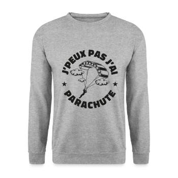 J'peux pas j'ai parachute - Sweat-shirt Unisexe - gris chiné - Devant - Alina (178cm) & Michal (187cm)