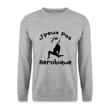 Je Peux Pas J'ai Aérobique - Sweat-shirt Unisexe - gris chiné - Devant - Alina (178cm) & Michal (187cm)