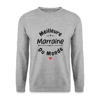 La meilleure marraine - Sweat-shirt Unisexe - gris chiné - Devant - Alina (178cm) & Michal (187cm)