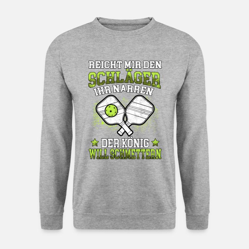 Pickelball König schmettern Pickleball - Unisex Pullover - Weißgrau meliert