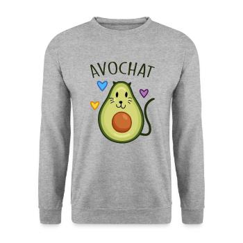 Avochat - Unisex Pullover - Weißgrau meliert - Vorne - Alina (178cm) & Michal (187cm)