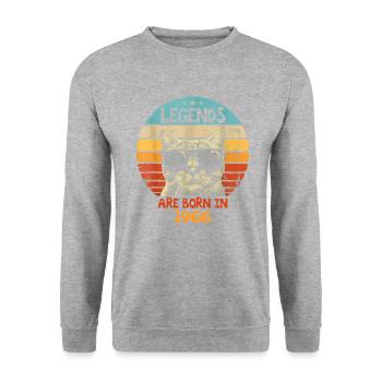 The legends were born in 1966 Anniversary Gift - Unisex Sweatshirt - salt & pepper - Front - Alina (178cm) & Michal (187cm)