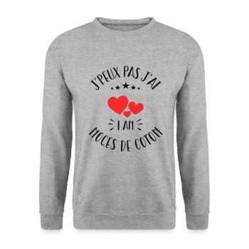 Je Peux Pas J'ai Noces De Coton - Sweat-shirt Unisexe - gris chiné - Devant - Alina (178cm) & Michal (187cm)