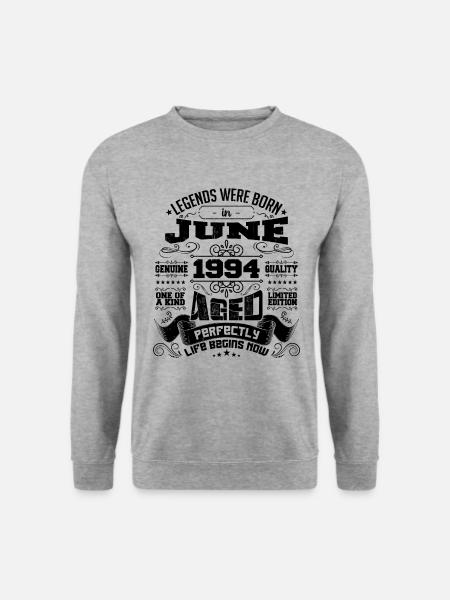 1994 Juni Jubiläum 1994 Juni | geboren im Juni 1994 - Unisex Pullover - Weißgrau meliert