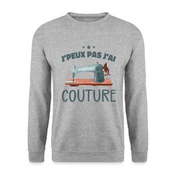 Je Peux Pas J'ai Couture - Sweat-shirt Unisexe - gris chiné - Devant - Alina (178cm) & Michal (187cm)