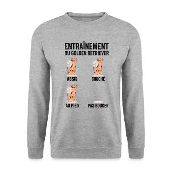 Éducation Chien Entraînement Du Golden Retriever - Sweat-shirt Unisexe - gris chiné - Devant - Alina (178cm) & Michal (187cm)