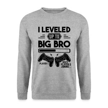 Video Gamer Gaming - Ich bin zu Big Bro aufgestiegen - Unisex Pullover - Weißgrau meliert - Vorne - Alina (178cm) & Michal (187cm)