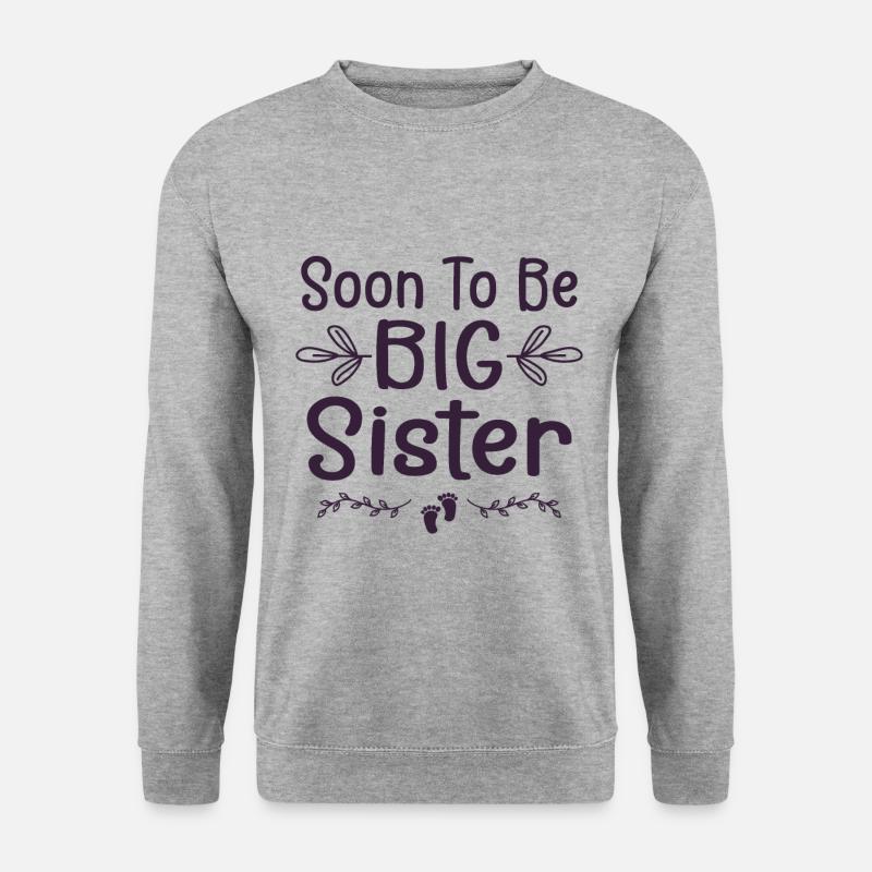 Bald große Schwester - Unisex Pullover - Weißgrau meliert
