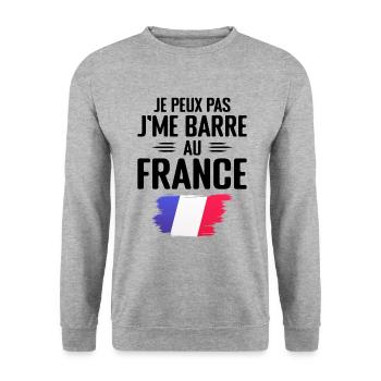 Je Peux Pas J'me Barre Au France - Sweat-shirt Unisexe - gris chiné - Devant - Alina (178cm) & Michal (187cm)