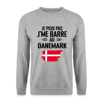 Je Peux Pas J'me Barre Au Danemark - Sweat-shirt Unisexe - gris chiné - Devant - Alina (178cm) & Michal (187cm)
