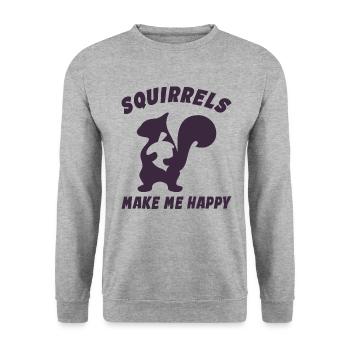 Cute Squirrel For Squirrel Lovers - Unisex Sweatshirt - salt & pepper - Front - Alina (178cm) & Michal (187cm)