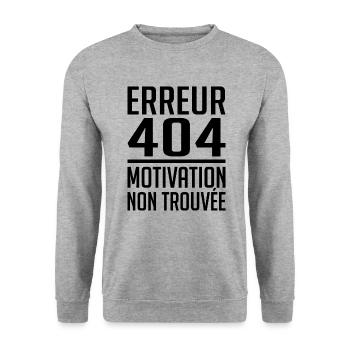 Error 404 Motivation not found humor gift - Unisex Sweatshirt - salt & pepper - Front - Alina (178cm) & Michal (187cm)