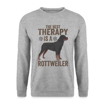 The Best Therapy Is A Rottweiler Funny Dog Lovers - Unisex Sweatshirt - salt & pepper - Front - Alina (178cm) & Michal (187cm)