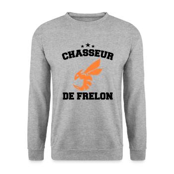 Chasseur de frelon Humour Frelon Asiatique Drôle - Sweat-shirt Unisexe - gris chiné - Devant - Alina (178cm) & Michal (187cm)