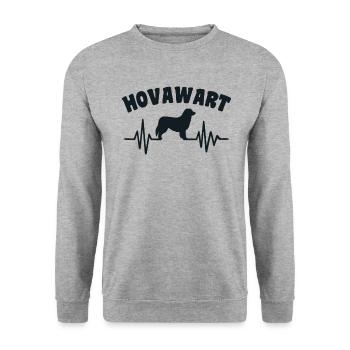 Hovawart Heart Palpitations Dog Funny - Unisex Sweatshirt - salt & pepper - Front - Alina (178cm) & Michal (187cm)