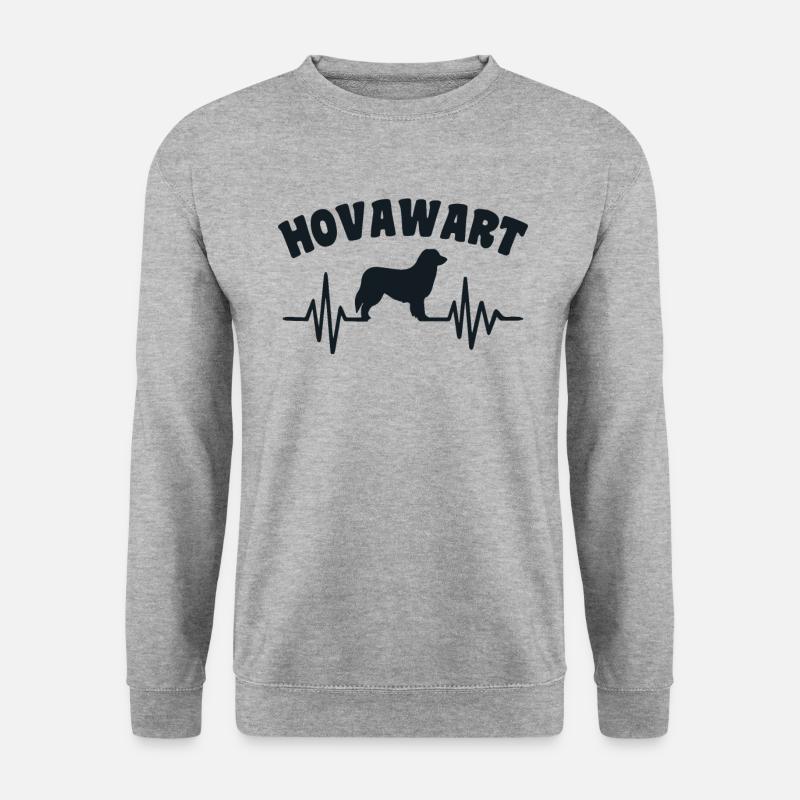 Hovawart Herzklopfen Hund lustig - Unisex Pullover - Weißgrau meliert