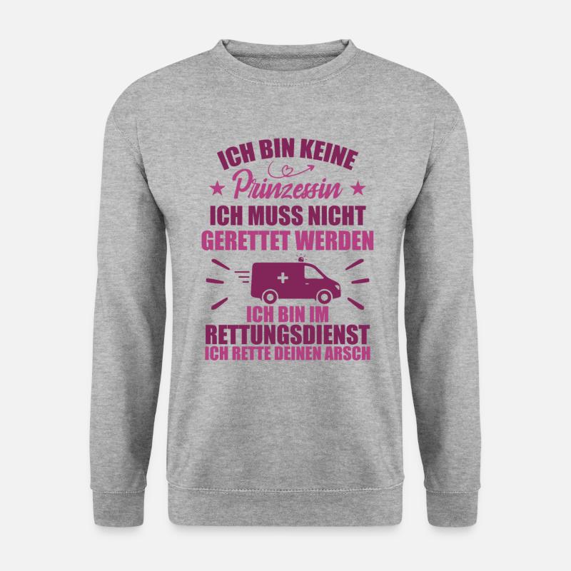 Frauensanitäterin Sanitäterin - Unisex Pullover - Weißgrau meliert