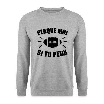 Rugby - Rugby Sport - Rugby Humour - Sweat-shirt Unisexe - gris chiné - Devant - Alina (178cm) & Michal (187cm)