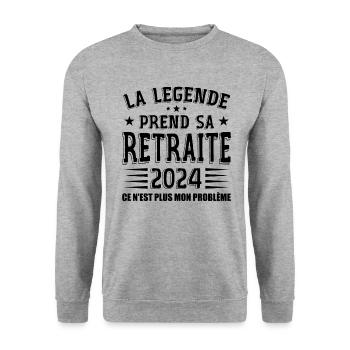 Retraite, Retraité, Retraitée - Sweat-shirt Unisexe - gris chiné - Devant - Alina (178cm) & Michal (187cm)