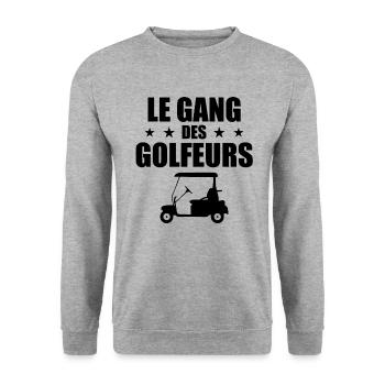 Golf, Golfeur, Fan de Golf - Sweat-shirt Unisexe - gris chiné - Devant - Alina (178cm) & Michal (187cm)