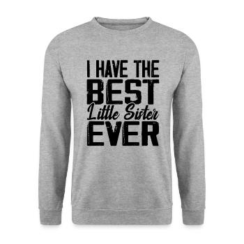 I Have The Best Little Sister Ever - Unisex Sweatshirt - salt & pepper - Front - Alina (178cm) & Michal (187cm)