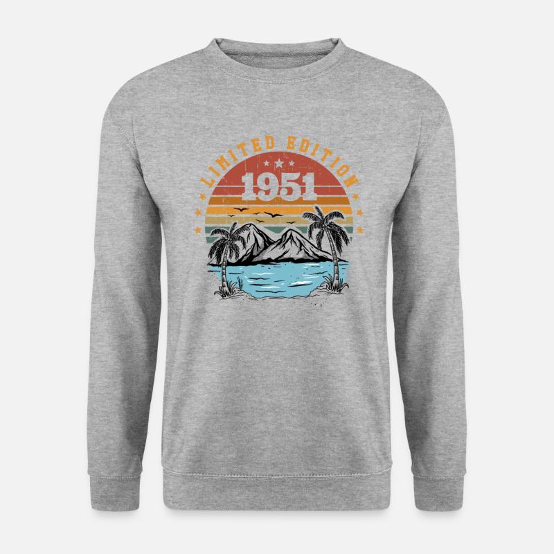 1951 Vintage Retro Jubiläumsgeschenk Jahrgang 1951 - Unisex Pullover - Weißgrau meliert